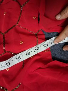 Red Embroidered Kurta Set 42 xl size