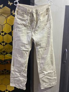 Urbanic Off-White Wide Leg Jeans