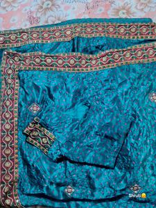 A completely new sea-green saree, With Blouse Piec