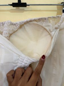 White Long Puff Sleeve Top