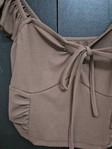 Brown Crop Top