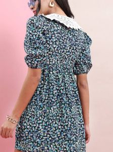 A-Line Blue Mini Dress