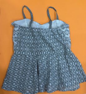 Gray Padded Peplum Tank Top