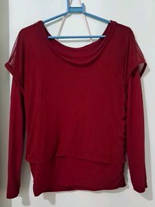 Maroon top