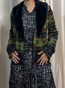 Vintage Green Knit Jacket