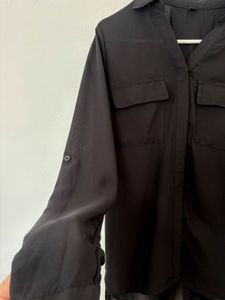 Black Button-Down Shirt