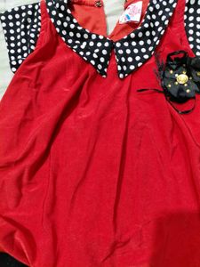 Girls Red and Black Party Dress