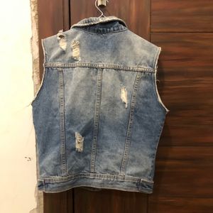 Distressed Denim Vest