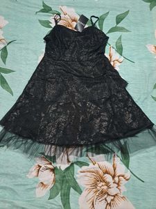 Shein spaghetti strap Elegant Black Lace Dress