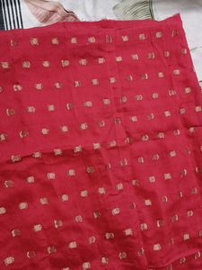 Women Saree Mall Silk Blend Zari Pink Suit Fabric