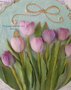 Sculpted Tulip Flower Blooms Wall Decor
