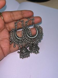 Silver Jhumka Earrings
