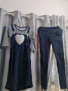 Navy Blue Top With Jeggings Combo