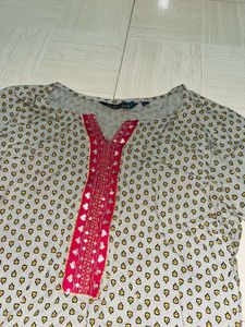 Embroidered Grey Kurta Set