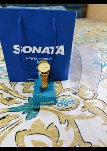 unused Sonata Gold Watch