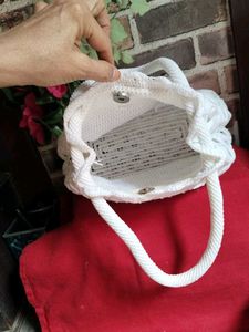 White Handbag Crochet Looks Pretty