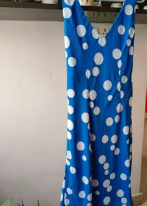 Blue Polka Dot Wrap Dress