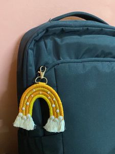 Rainbow Macrame Keychain