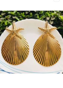STAR SHELL GOLDEN EARRING &amp;hand Bracelet