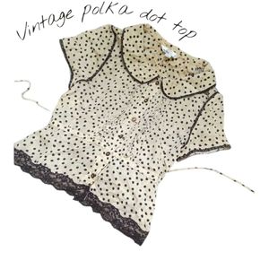 Vintage Polka Dot Adjustable Waist Top