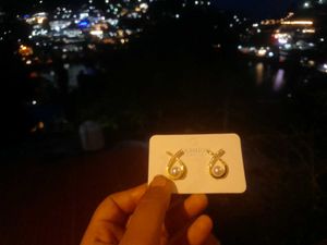 Pearl Accent Crisscross Earrings