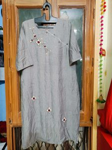 Beautiful Grey Kurti With Amazing Work