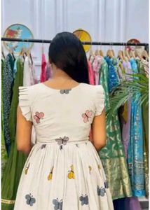 Butterfly Print White Midi Dress