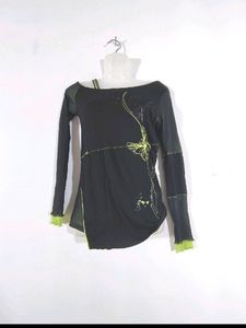 Black Printed Top