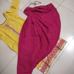 pink and yellow  Kurta Set