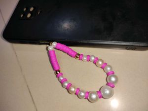 Pink & Pearl Phone Charm