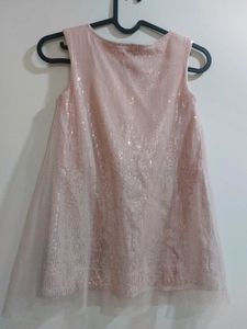 Peach Sequin Girls Party Dress