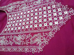Embroidered Magenta Kurti