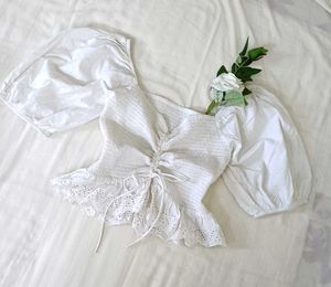 Smocked Front Ruched Top