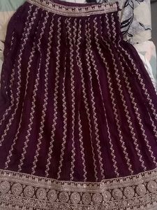 Elegant Purple Lehenga Skirt