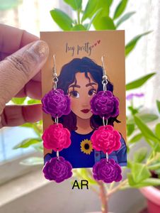 Triple Rose Dangle Earring