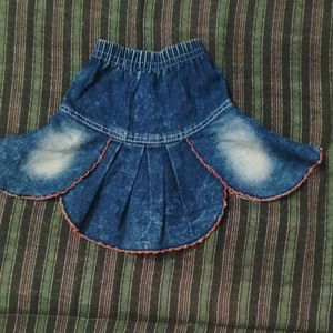 Denim Ruffle Skirt