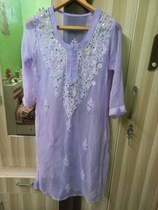 Elegant Purple Kurta with mirror work