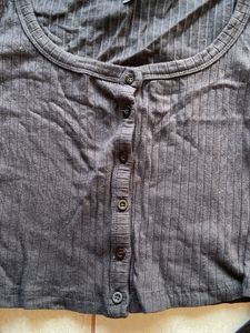 Black Long Sleeve Crop Top