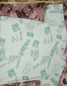 Typography Green Top/Tshirt