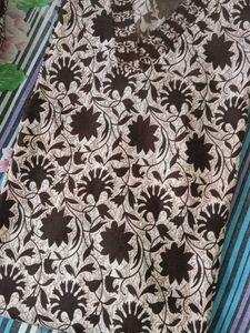 Brown Printed Kurta Set