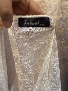 Lace Sheer Top with denim inner