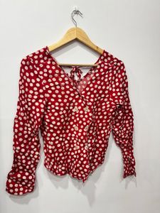 Red Polka Dot Top