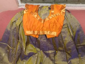 Orange Color 2-Blouses And Dupatta Set For Lehenga