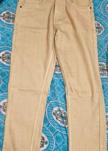 beige Straight Leg Jeans