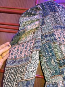 Patchwork Print Maxi Dress
