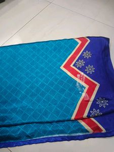 Blue &amp; Red Floral Saree