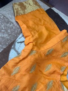 Orange Embroidered Kurta