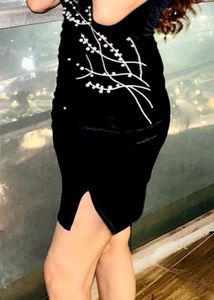 Newme asia Black off shoulder bodycon dress