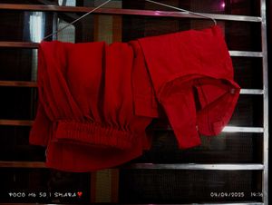 Red Embroidered Salwar Kameez Suit