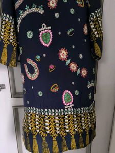 Printed Navy Kurti